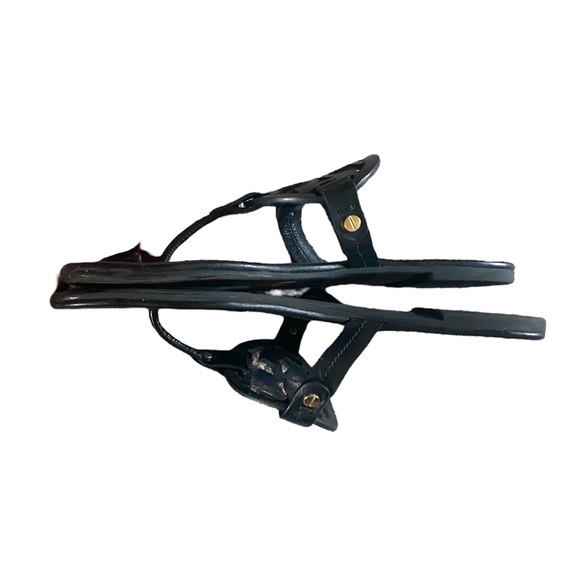 Tory Burch Leather Logo Miller Thong Sandals Sz 9 Black Leather - Picture 5 of 8